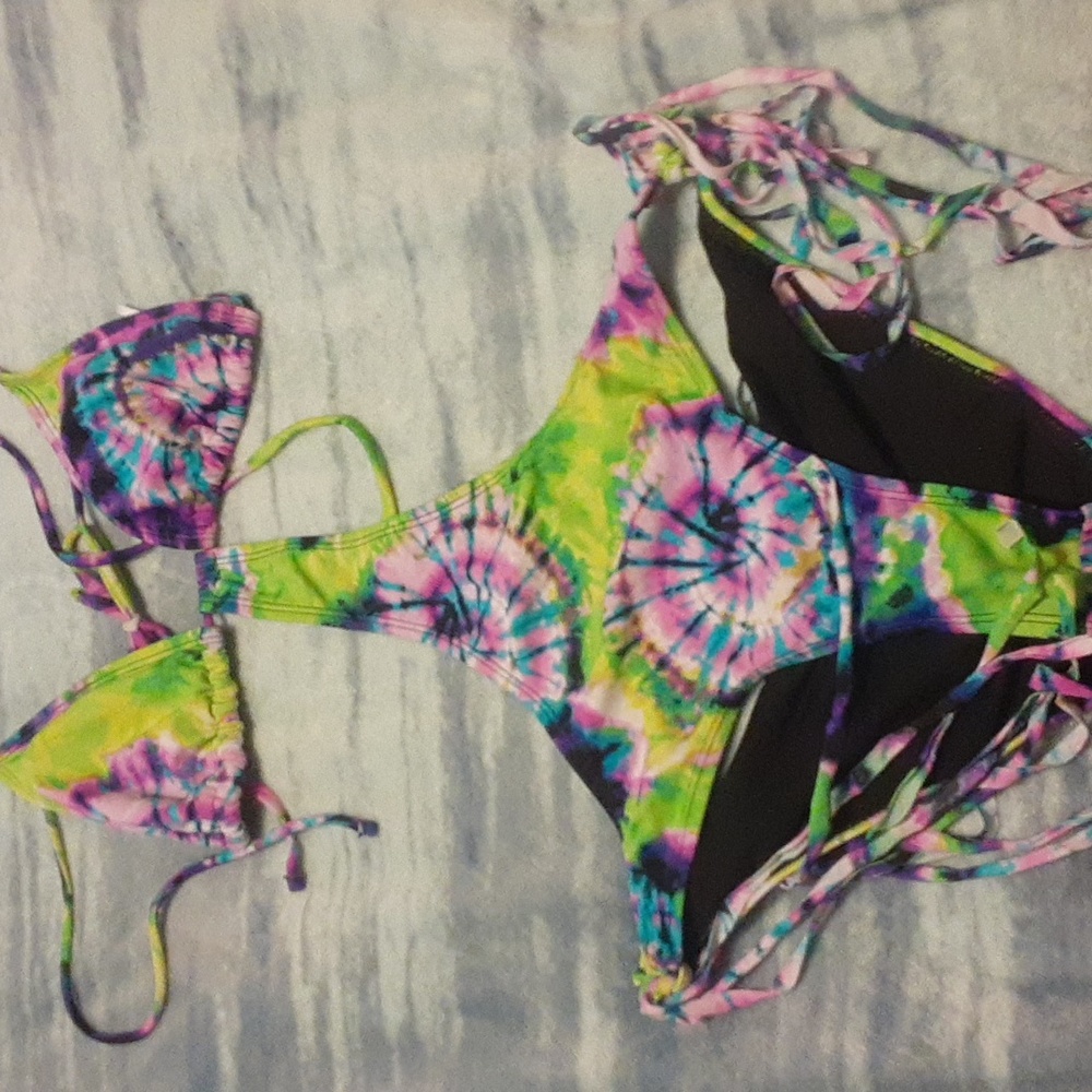 Forever 21 Fringe Tie Dye Monokini
